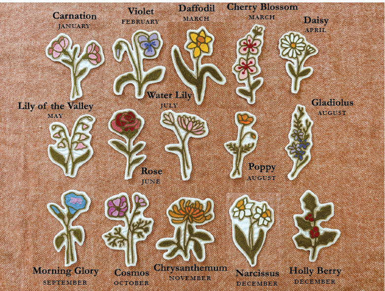Birth Flower Iron-on Patch
