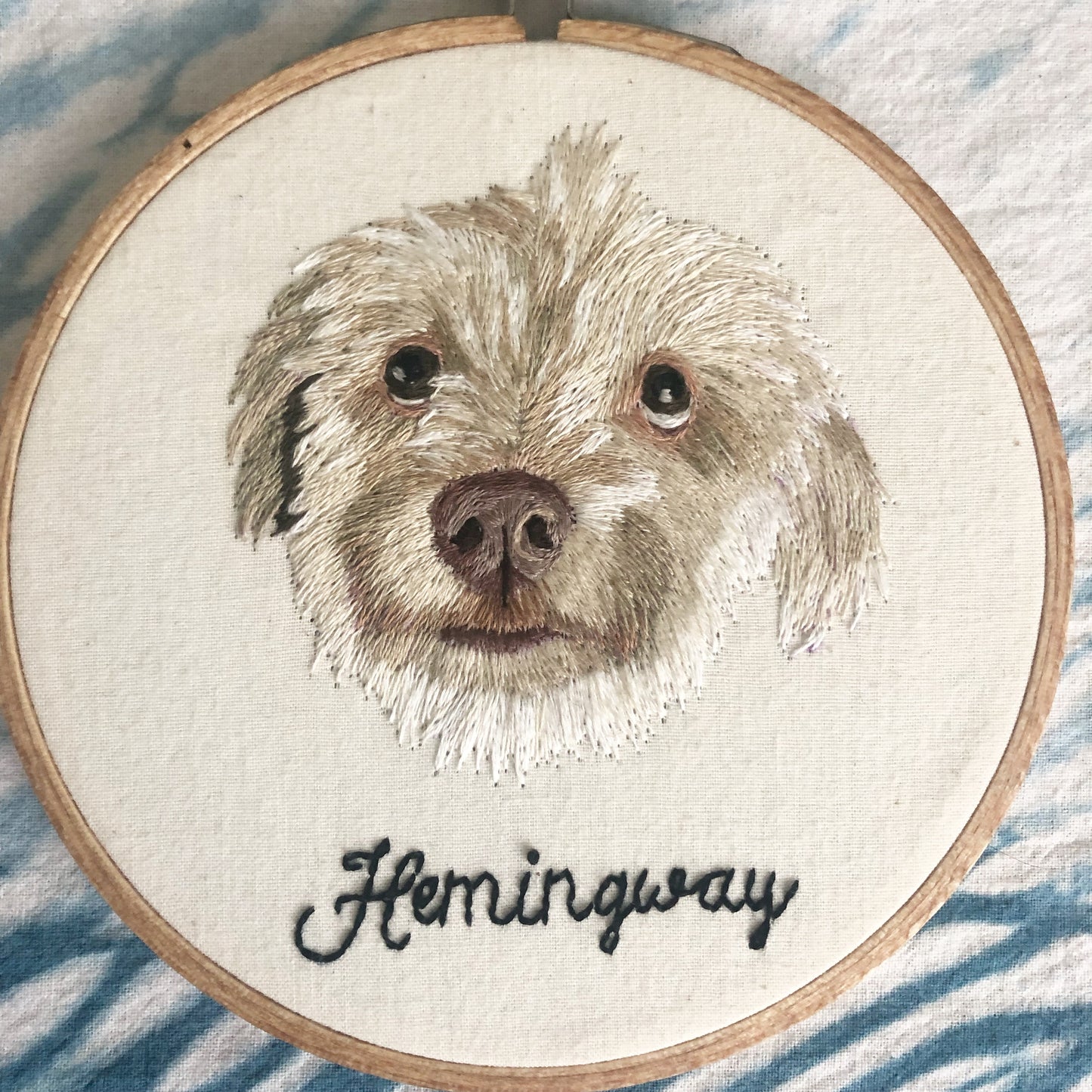 Hand Embroidered Pet Portrait