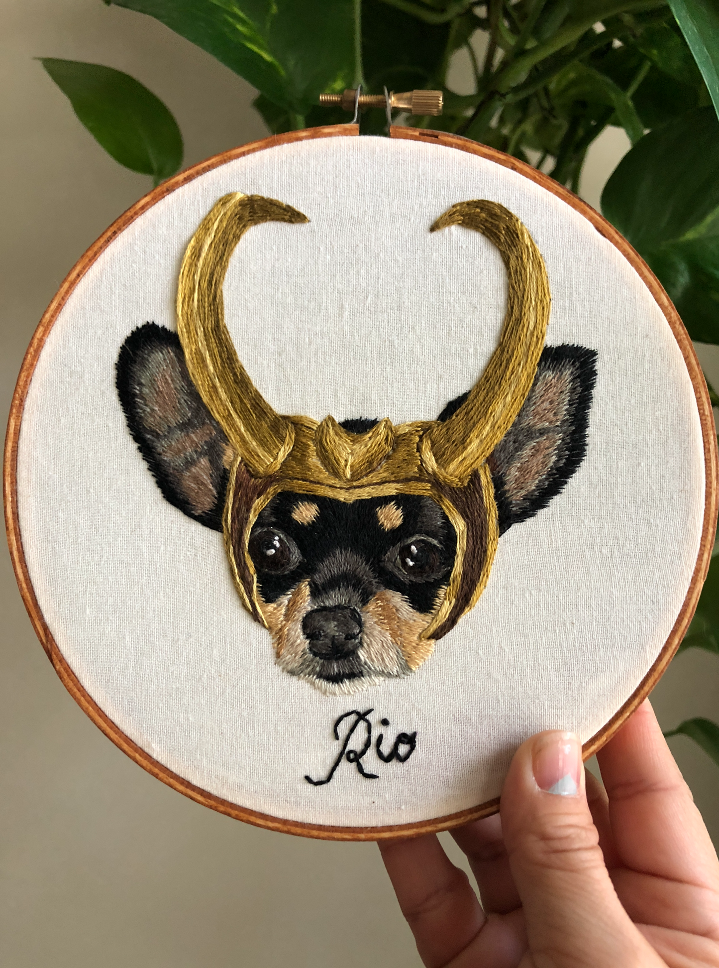 Hand Embroidered Pet Portrait