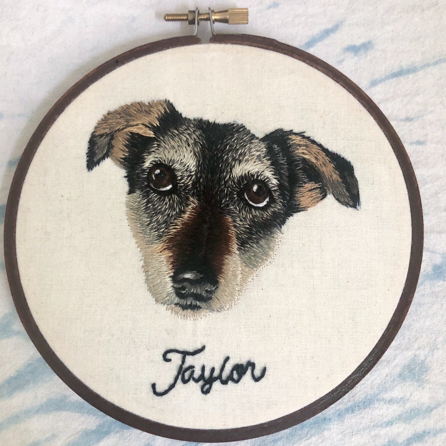 Hand Embroidered Pet Portrait