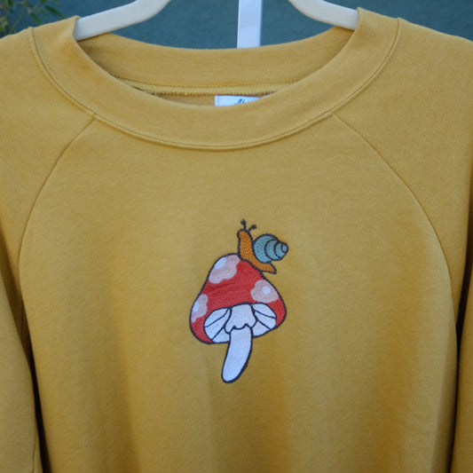 Cropped Snail Mushroom Sweatshirt