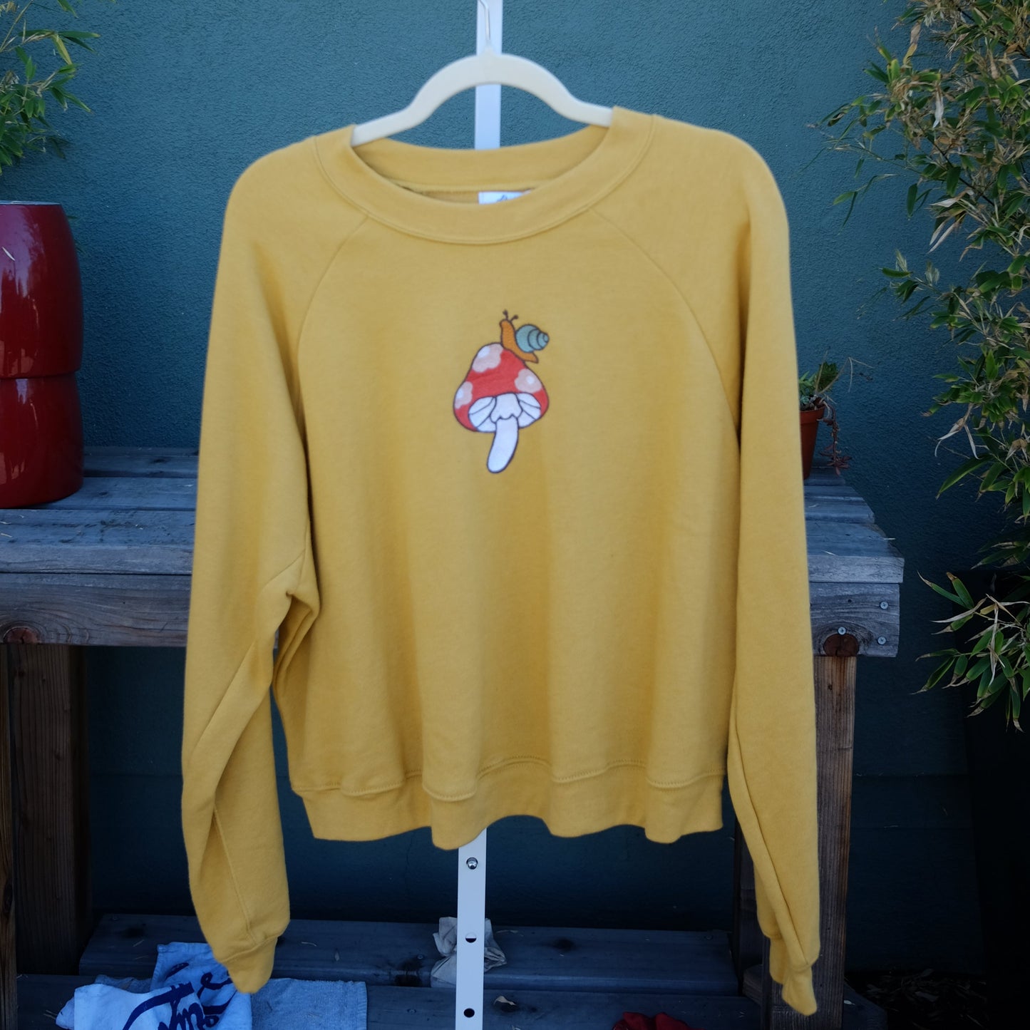 Cropped Snail Mushroom Sweatshirt