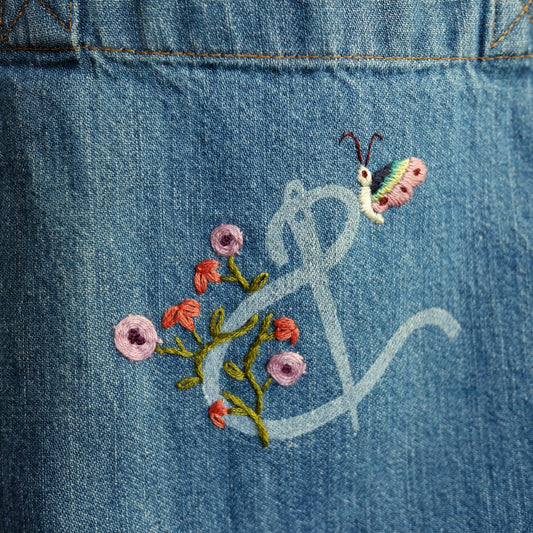 Butterfly Hand Embroidered Tote Bag