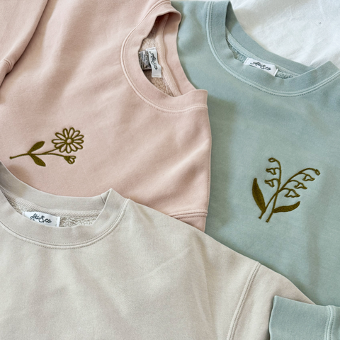 Birth Flower Sweatshirt- Outline