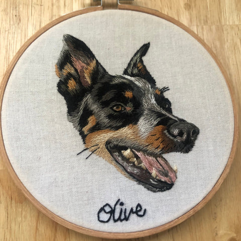 Hand Embroidered Pet Portrait