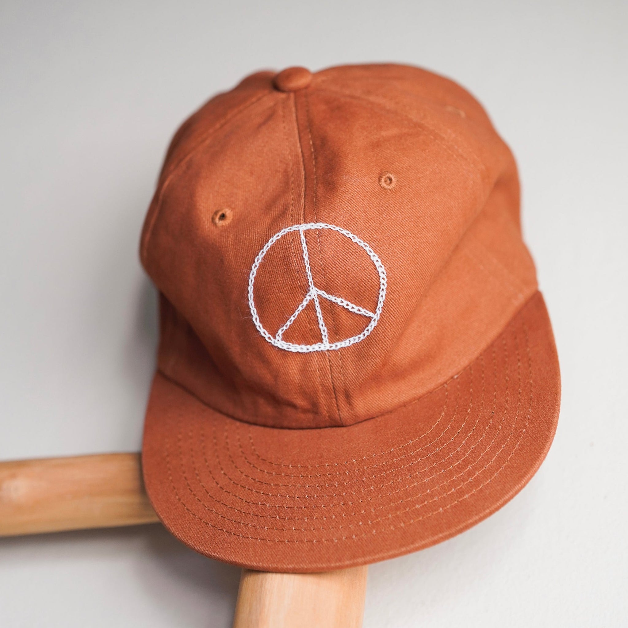 Peace Embroidered Vintage Cotton Twill Cap